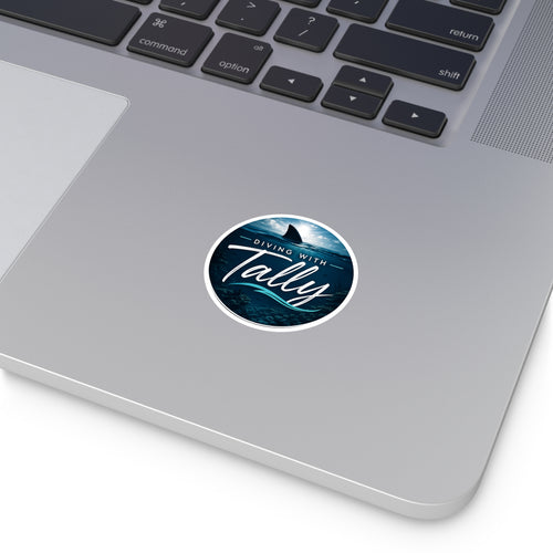 Diving with Tally Round Sticker | Logo