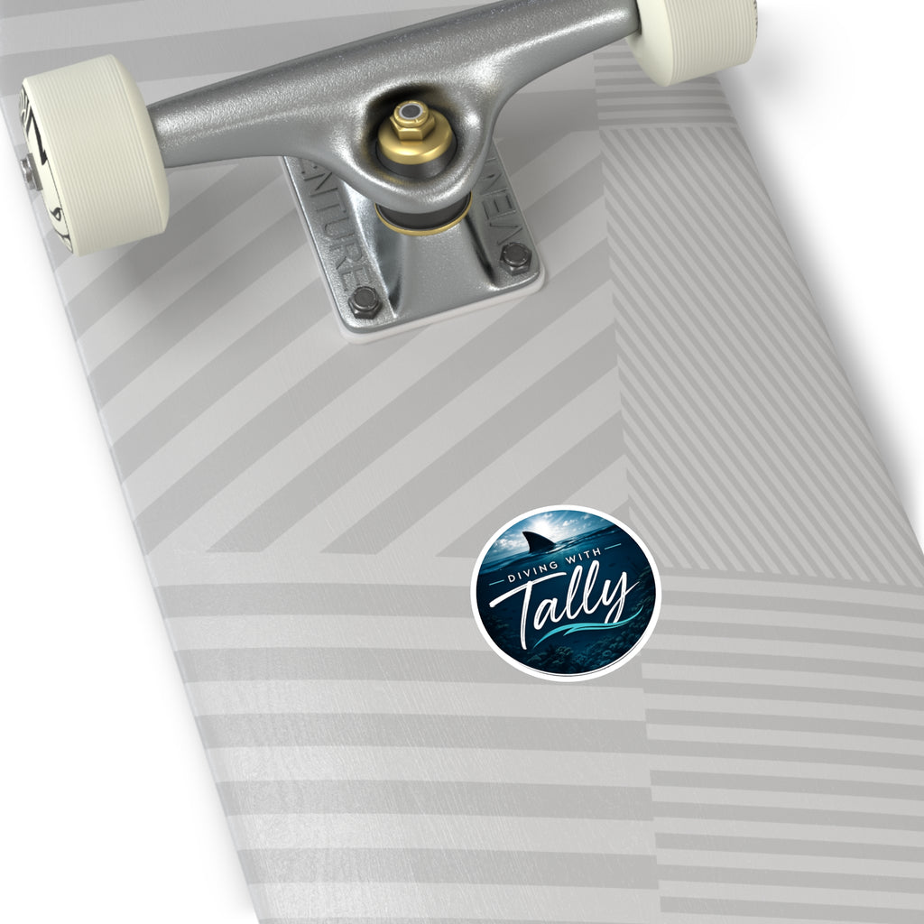 Diving with Tally Round Sticker | Logo